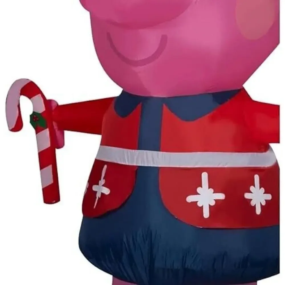 Peppa Pig Christmas Inflatable 4.5 Feet with‎ Candy Cane Gemmy NEW